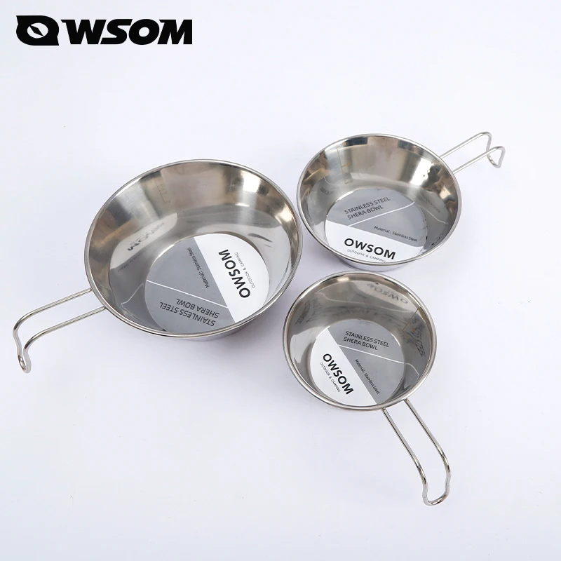 Stainless Steel Set of 3 Pieces Single Handle Wide Mouth Measuring Cup Outdoor Camping  Wide mouth measuring cup outdoor camping