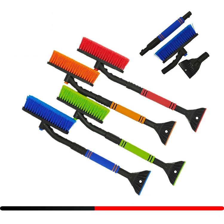 Snow scraper and snow brush for winter vehicles Removable rotary snow scraper