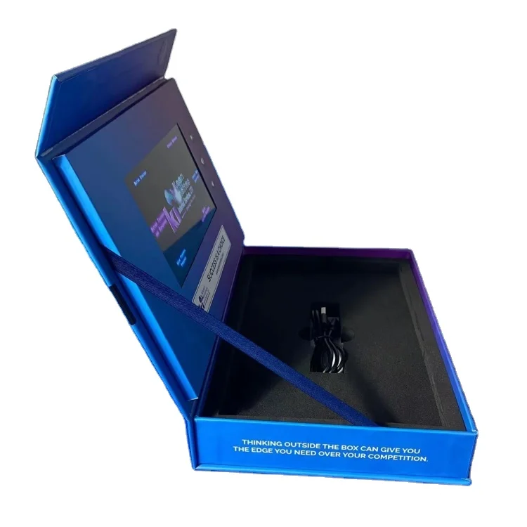 High quality video gift box with LCD screen support for customization with foam filler