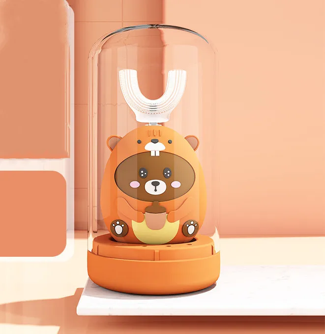 Automatic Electronic Child Baby Silicone Ultra Sonic Smart U-Shaped 360 Degree Children U Shape Kids Electric Toothbrush For Kid
