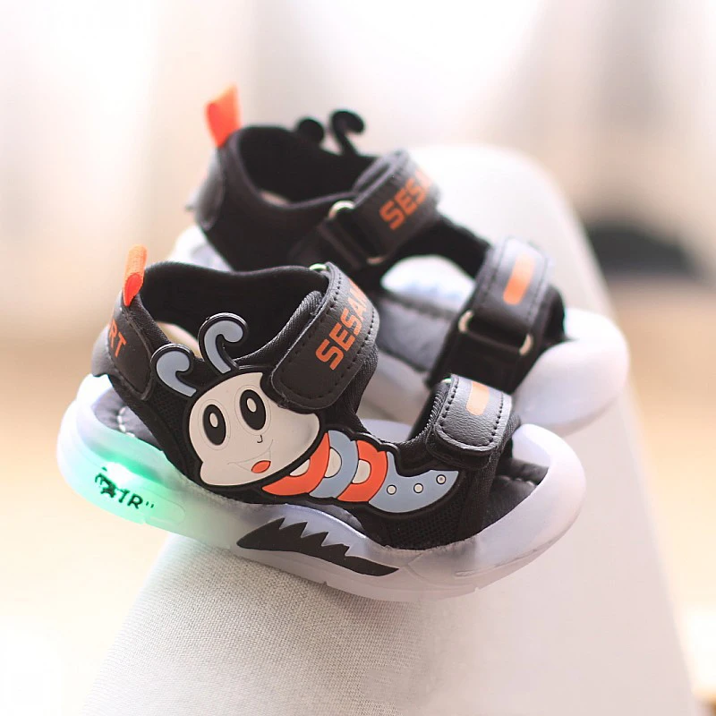 Colorful New Fashion Trend Children Summer Sandals Soft Sole Luminous Cute Cartoon Printing