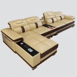 Modern Cheap Smart Sofa L Shape White Luxury Leather Corner Sectional Sofa Set Furniture Living Room Hotel