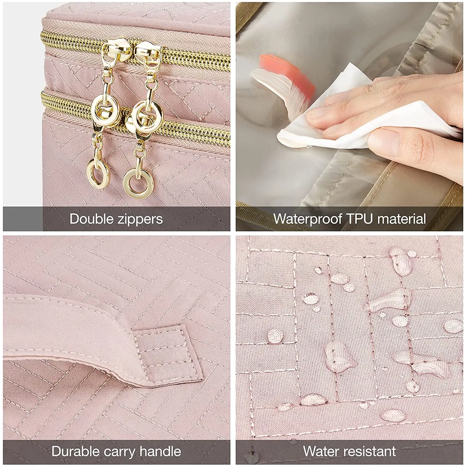 Double Layer Cosmetic Makeup Organizer Cosmetics Makeup Brushes Toiletries Travel Makeup Train Case