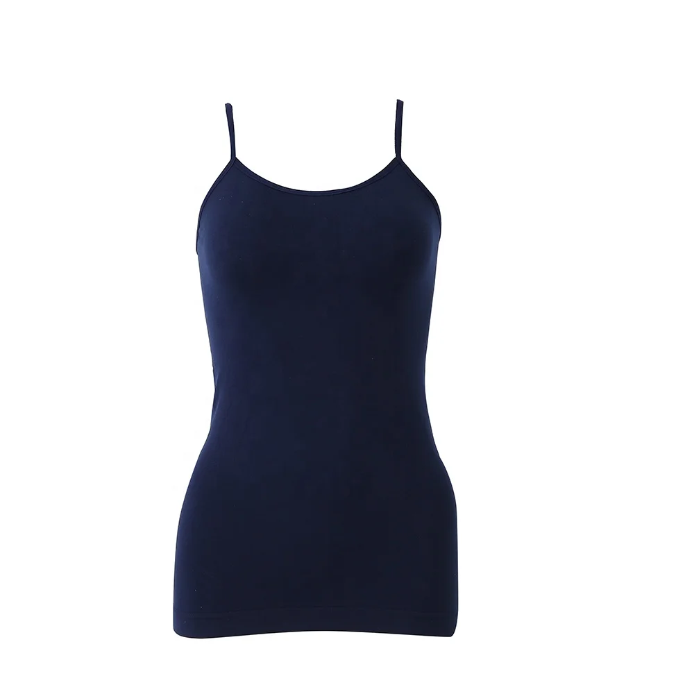 
Wholesale solid color spandex seamless vest tops women sexy girls sleeveless long camisole tops 