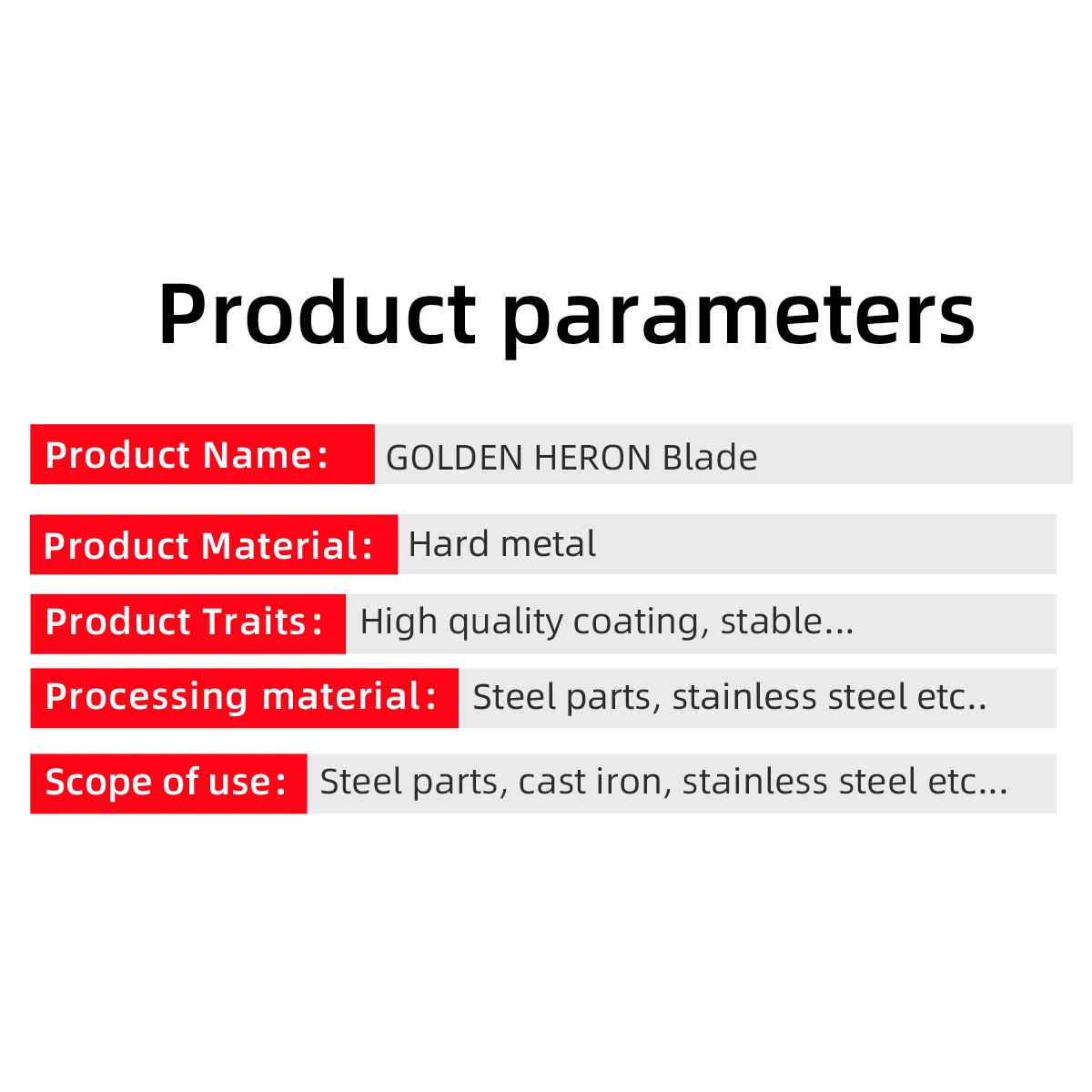 Golden heron blade Tungsten CNC Turning Inserts Carbide Inserts Tungsten Carbide Milling Insert