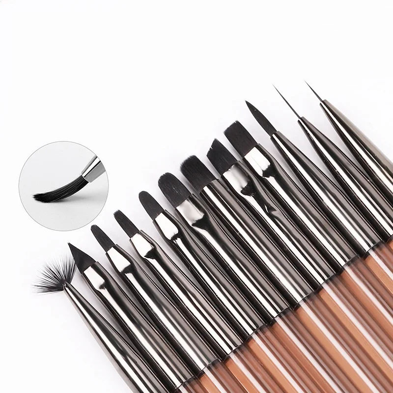 1Pc Nail Art Liner Brush Stripe Pattern Painting Brush Acrylic UV Gel Extension Drawing Carving Pen DIY Manicure Tool Nail Brush