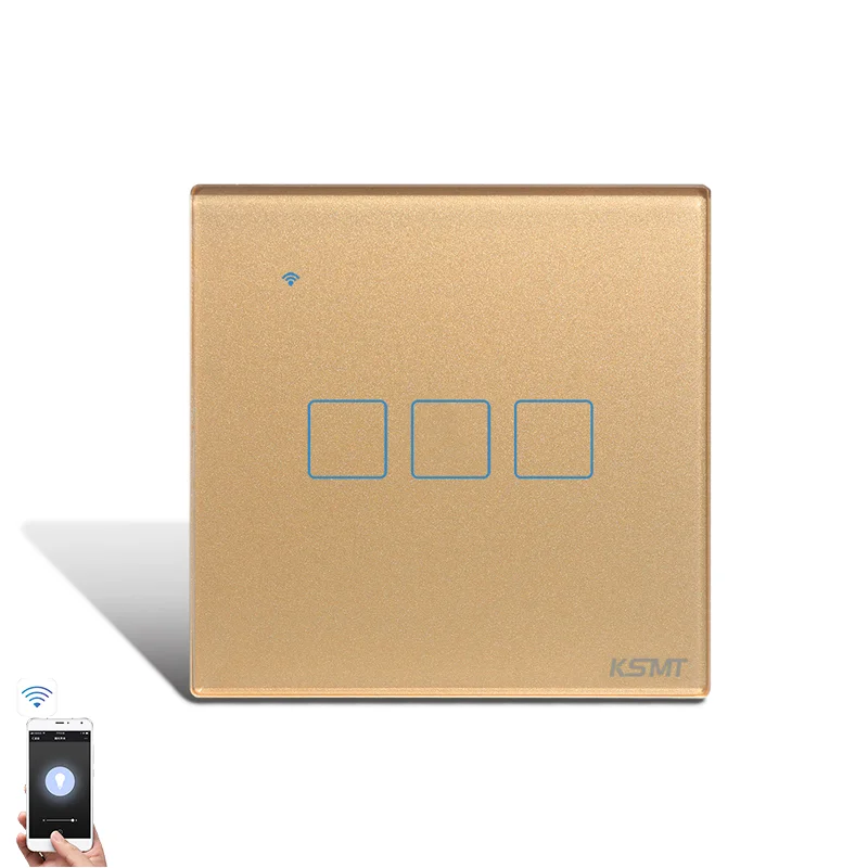ksmt wifi  Hotel Room Home tuya remote touch control wall switch light switches gold