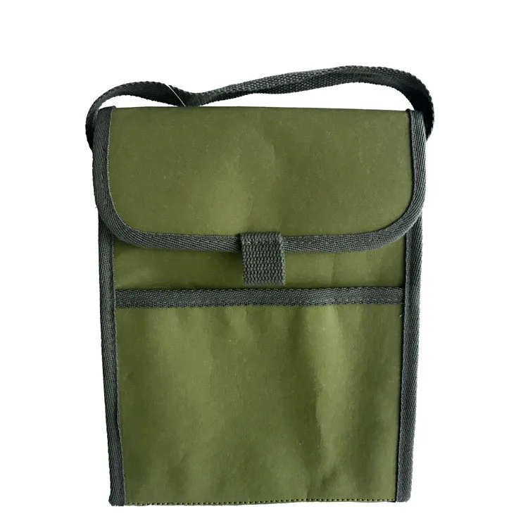 Reusable insulated washable brown tyvek kraft paper lunch cooler bag