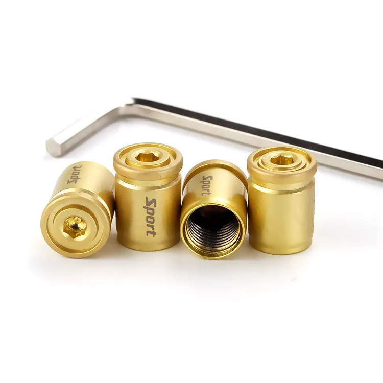 Auto Universal titanium color Anti - theft Stainless steel valve stem cap
