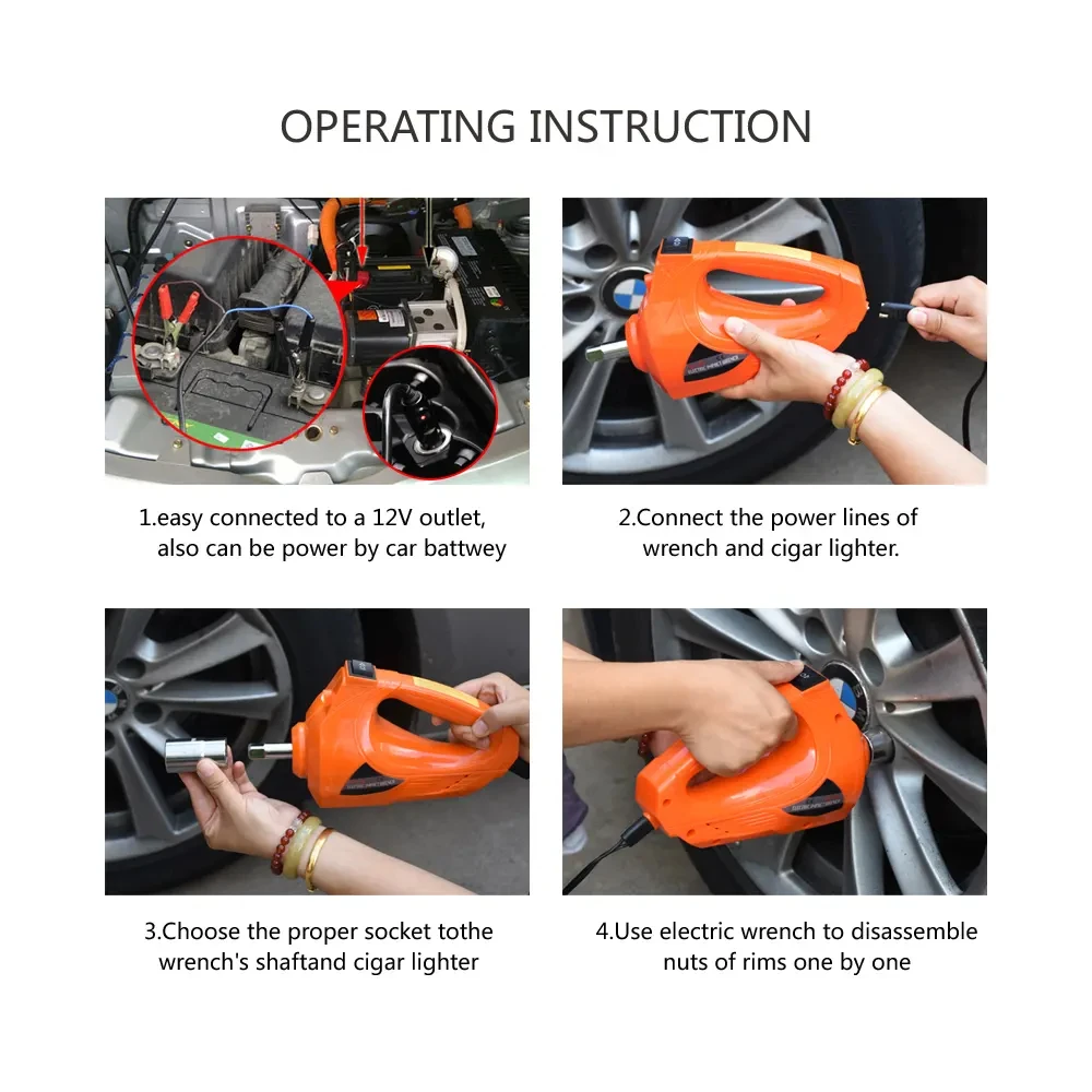 Chinese supplier Portable CE ISO DC12V durable automatic Automobile Tire Rapid maintenance Kit Professional Electric Wrench