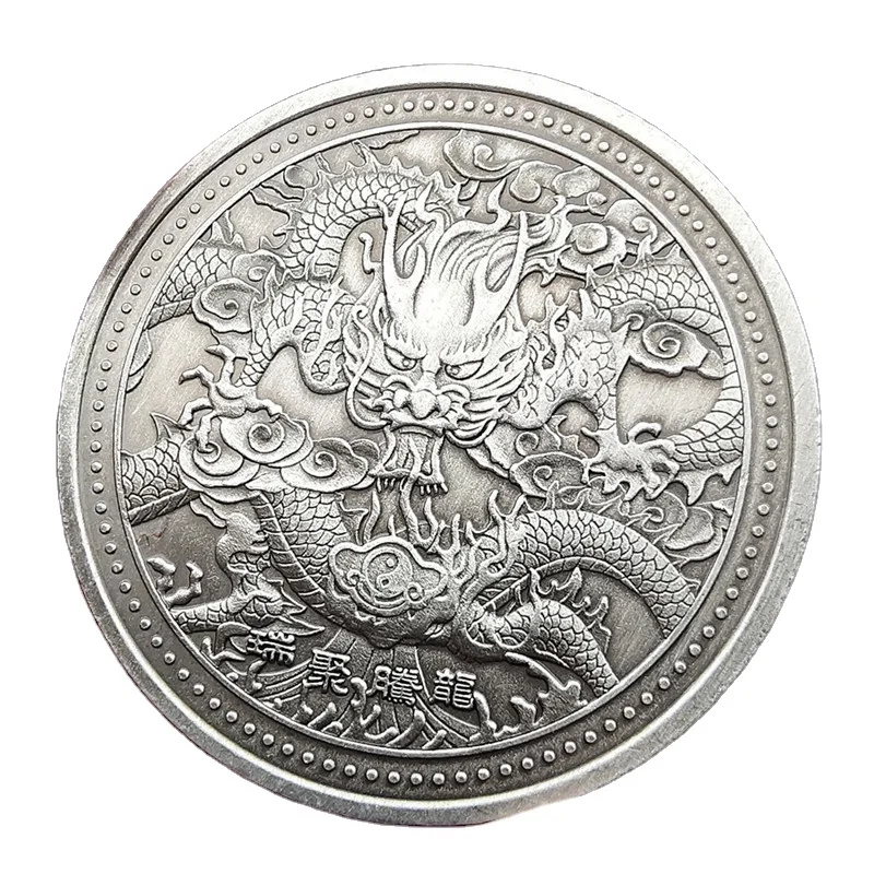
Religion Chinese dragon Shylon Commemorative coin commemorative medal silver plated 