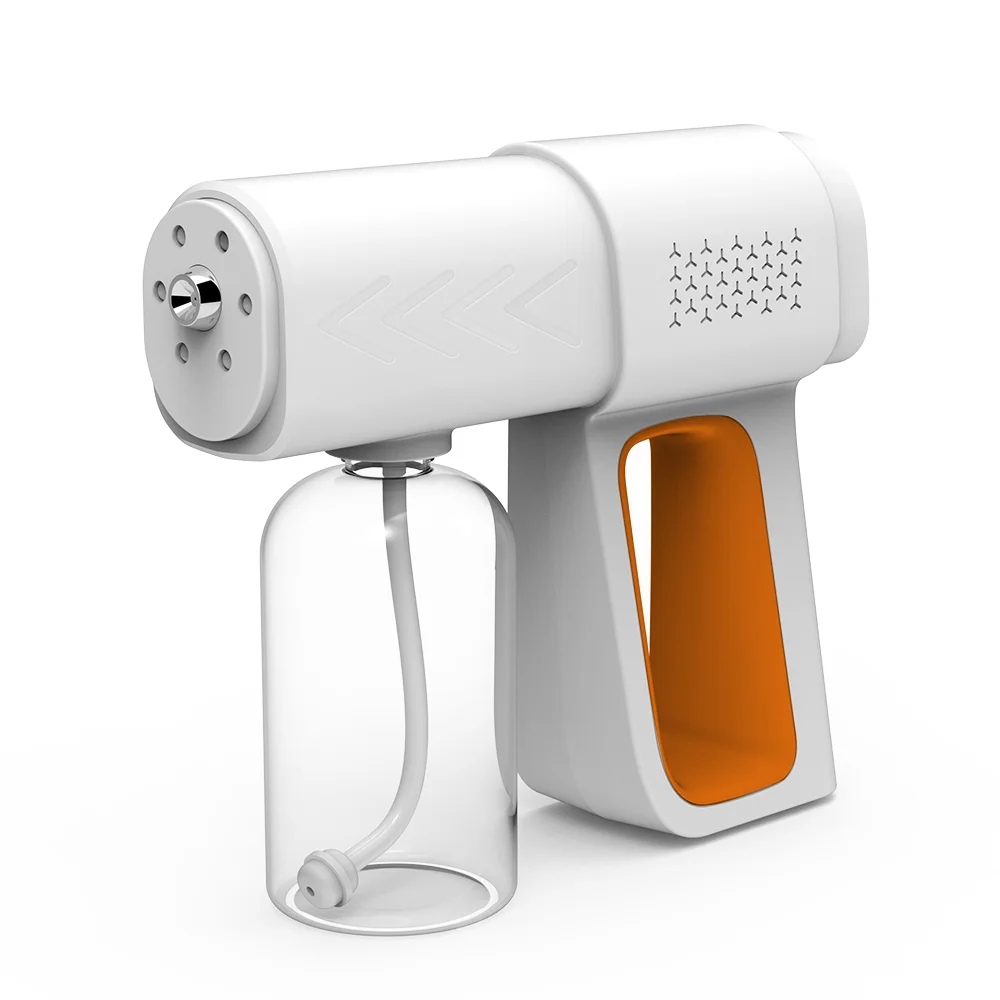 2021 New Type Alcoholic Blue Light Mist Spray Gun Machine Portable Disinfecting Atomizing Spray Gun