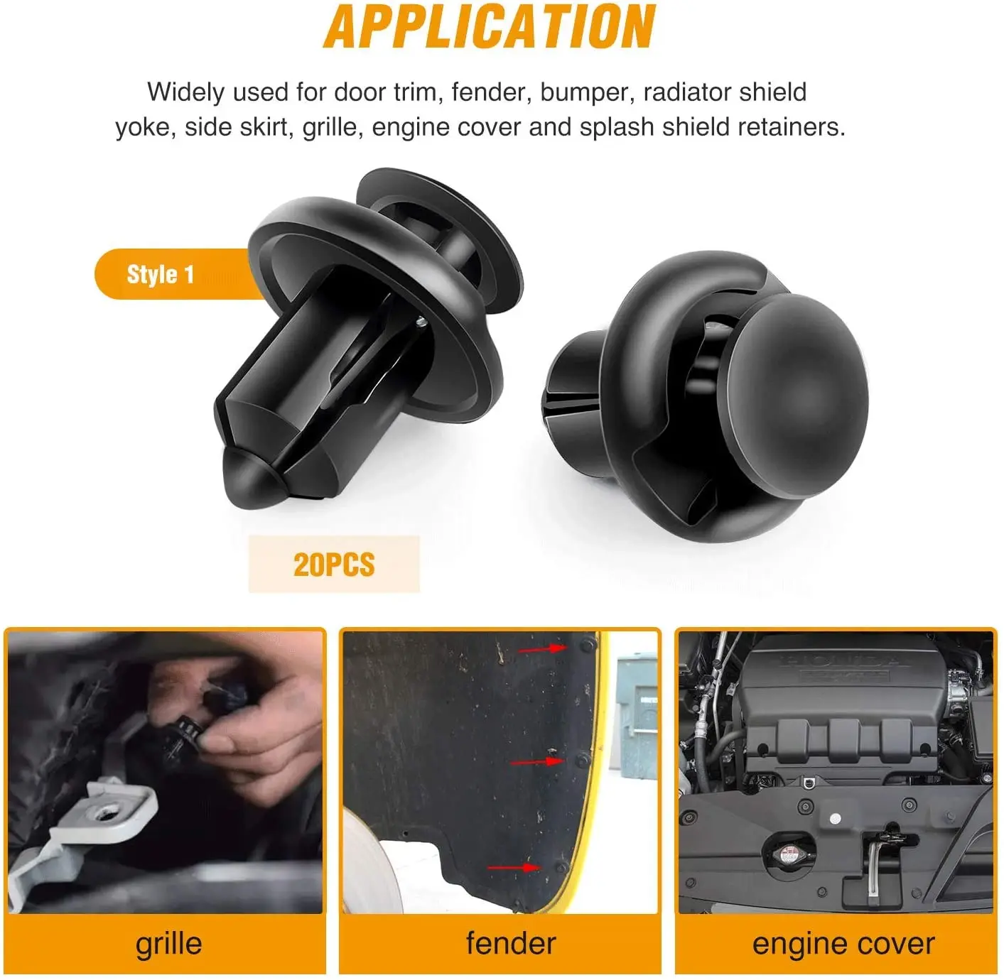 120PCS  Automotive Bumper Push Rivet Plastic Auto Fastener and Clips Kit for Car