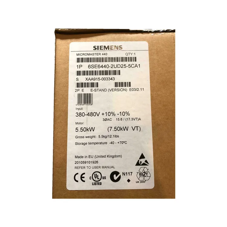 100% New original 6SE6420-2UD15-5AA1 Siemens MM420 frequency converter