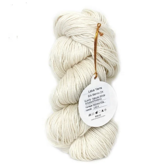 Lotus yarn новая модель смешанная пряжа из шелка тутового шелкопряда Мериносовая шерстяная для