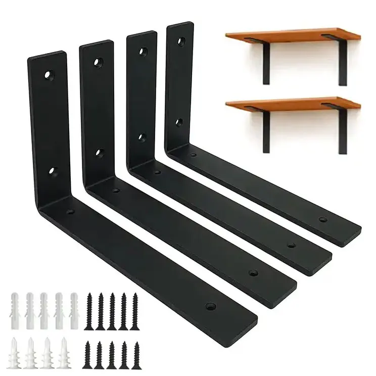 Hidden Triangle Metal Bracket Heavy Duty Floating Wall Mounting Right Angle Support L Shelf Iron Hardware Shelving