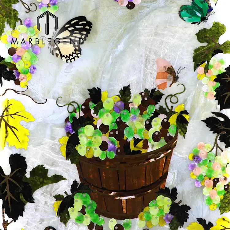 Custom Art Wall Waterjet Marble Design Marble Inlay Modern Waterjet Marble Medallion for Living Room