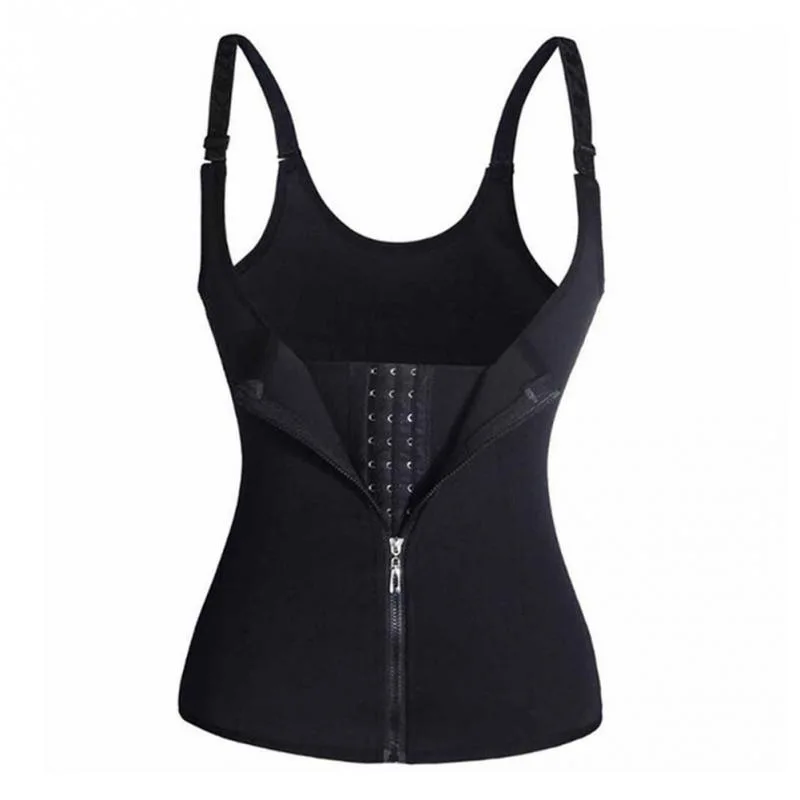 Neoprene Waist Trimmer Belt with Zipper Halter Vest inside Row Deduction Belly Compression for Body Shaping Lifted Corset