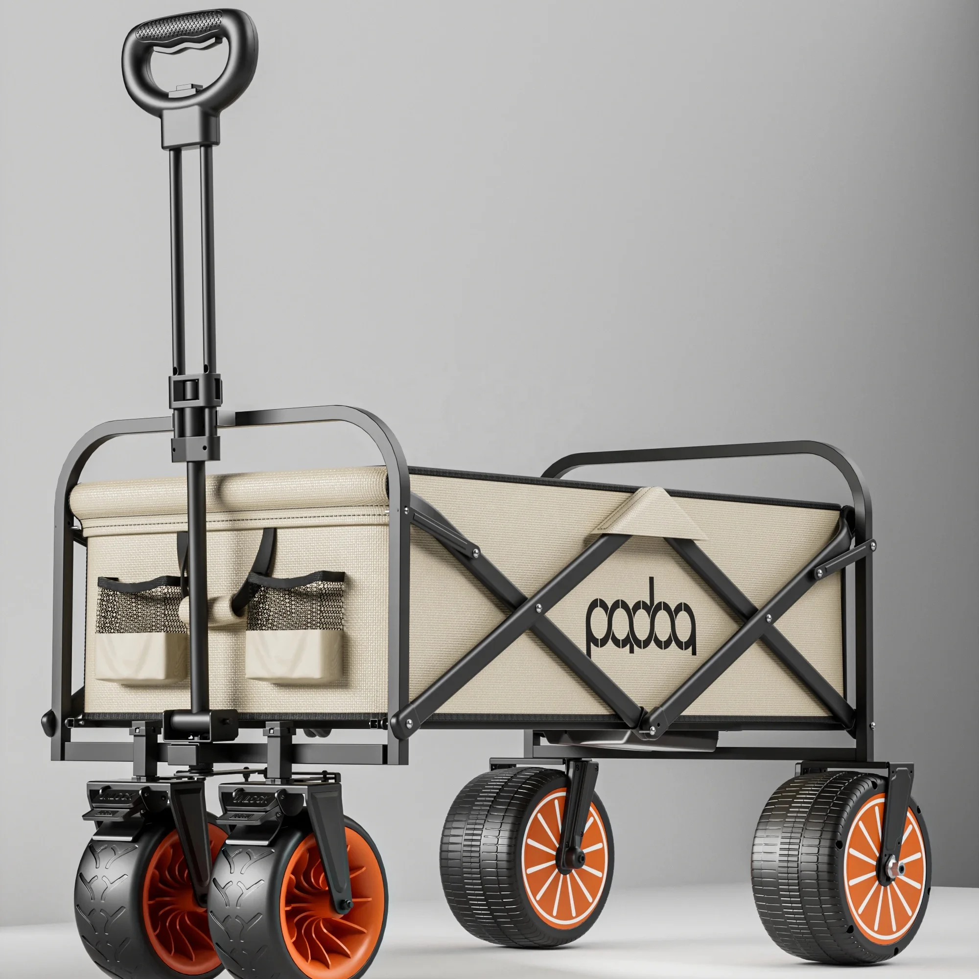 Electric Folding Wagon Outdoor Camping Wagon Cart Folding Push Camping Trolley Collapsible Folding Wagon Garden Cart