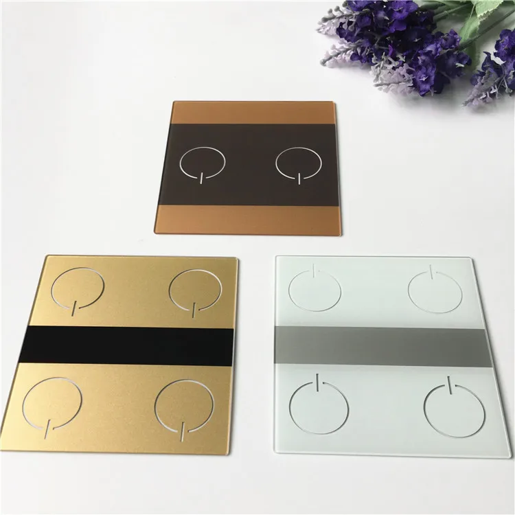 Custom Light Switch Tinting Tempered Glass Cover For 1 gang light Touch Smart Switch Wifi Panel