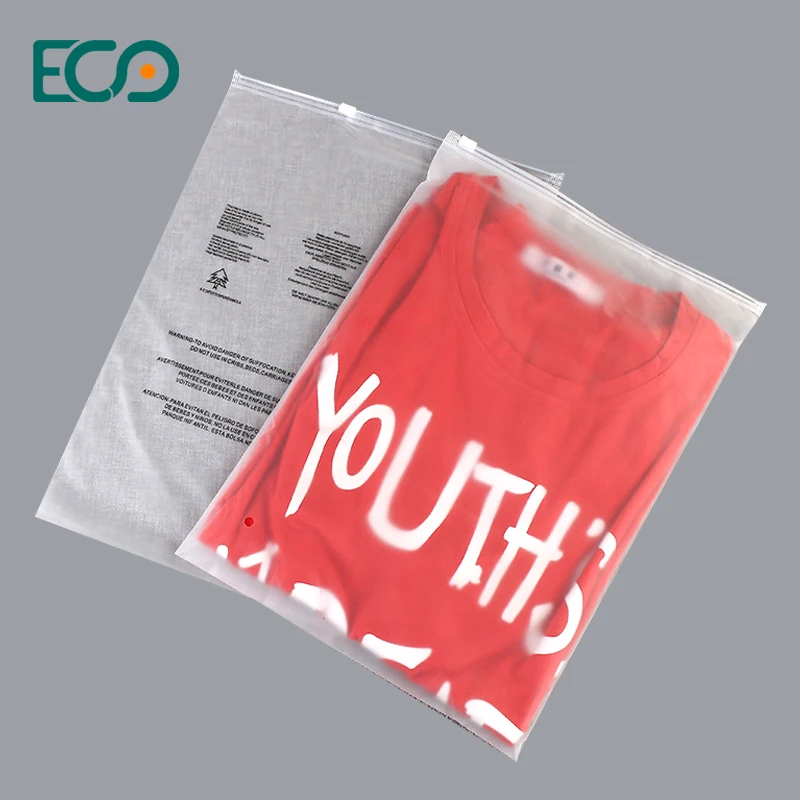 Reusable Printing Transparent Cloth Cosmetic Underwear Bag Ziplock Customized Plastic Package With Zip Lock Warning Text