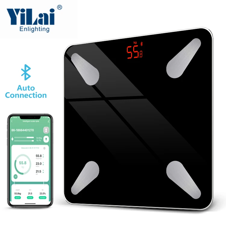 
Adult digital weight scale 400 lbs 280x280mm tuya led display 180kg smart body fat scale blue tooth connection app 