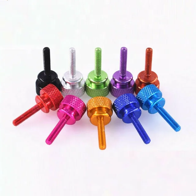 Aluminum Alloy Thumb Screws Color Knurled Screws Anodic Oxidation.