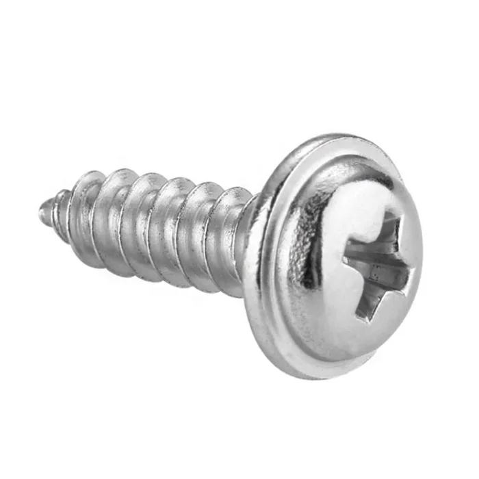 SS 304 316 Cross Recessed Pan Head Tapping Screws With Collar