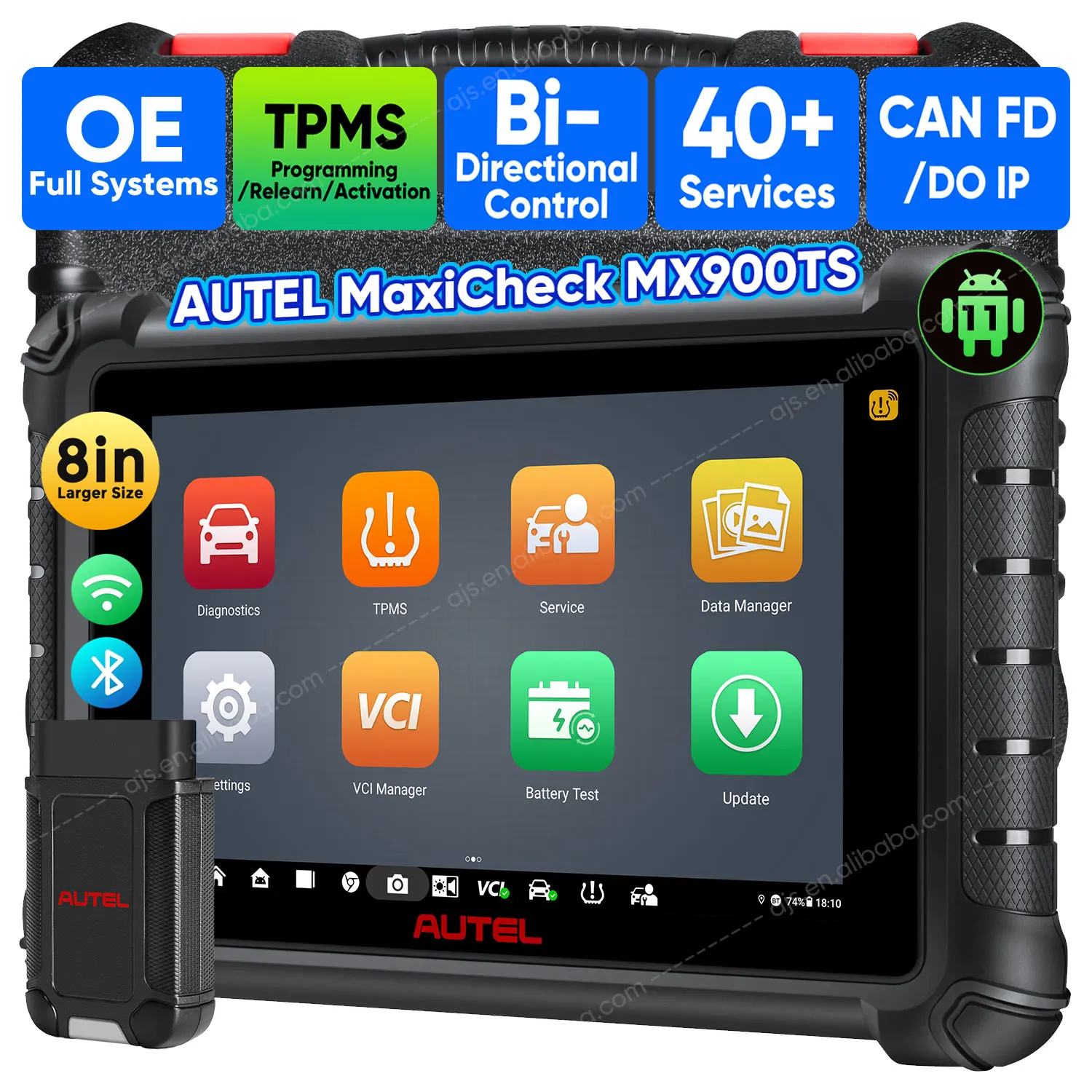 [US VERSION] Autel MaxiPRO MX900 TS Car Diagnostic Tool MX808S MX900TS MP808TS Altar Universal Vehicle OBD2 Scanner For All Cars