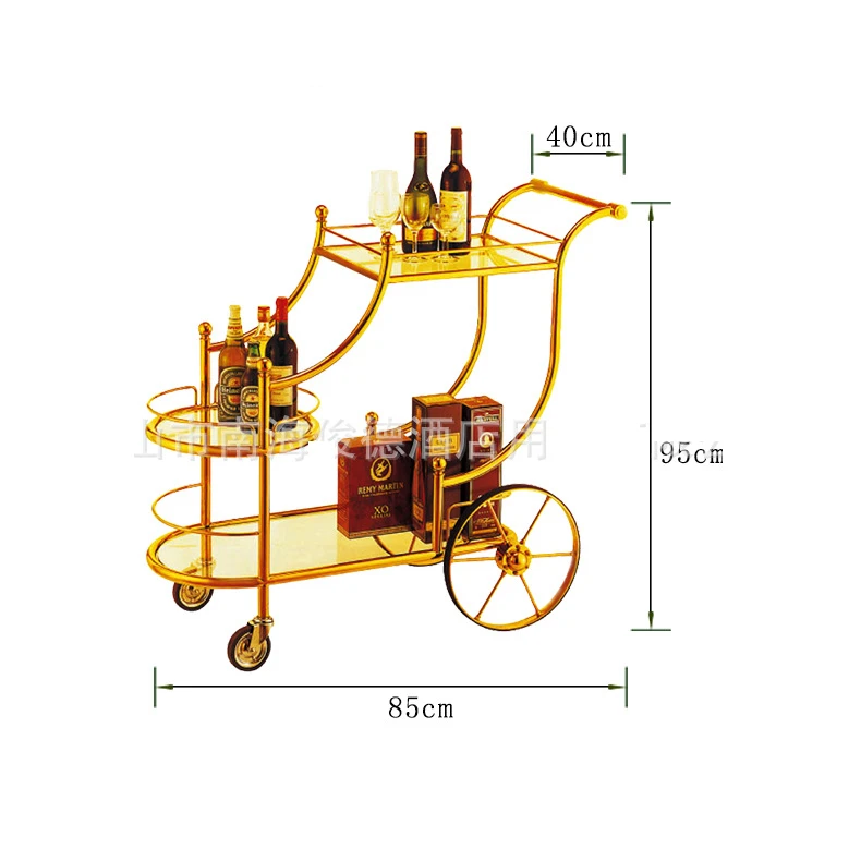 Strength factory direct sales titanium Imperial Concubine wine car stainless steel servicer titanium drinks trolley wholesale