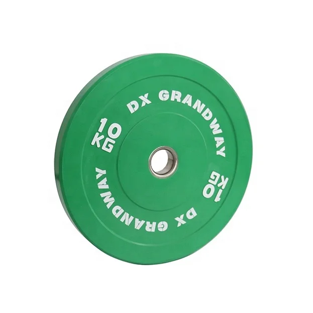 Best price 10KG 15KG 20KG green red color training weight lifting bumper color bumper plate