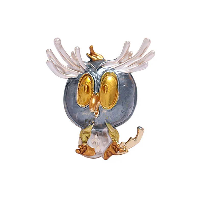 JAENONES Factory Fashion Custom Enamel Alloy Cartoon Animal Cute Pin Owl Brooch Bird Brooch For Women