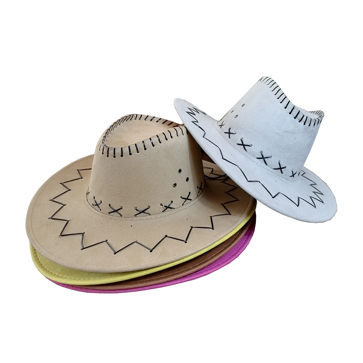 Оптовая продажа, ковбойская шляпа из искусственной замши, кожаная замшевая шляпа с широкими полями, мексиканские шляпы, ковбойская шляпа ковбоя западного техаса