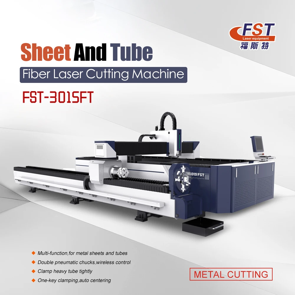 3015 6kw Metal Sheet and Tube Integrated Fiber Laser Cutting Machine for 10 mm Plate Sheet and Tube Stainless Steel