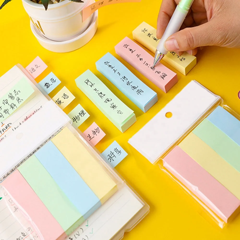 Wholesale school stationery supplier good quality self-adhesive flag shaped sticky notes in assorted colors