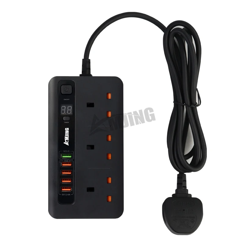 Hot selling US UK EU Plug power strip type c extension socket with usb