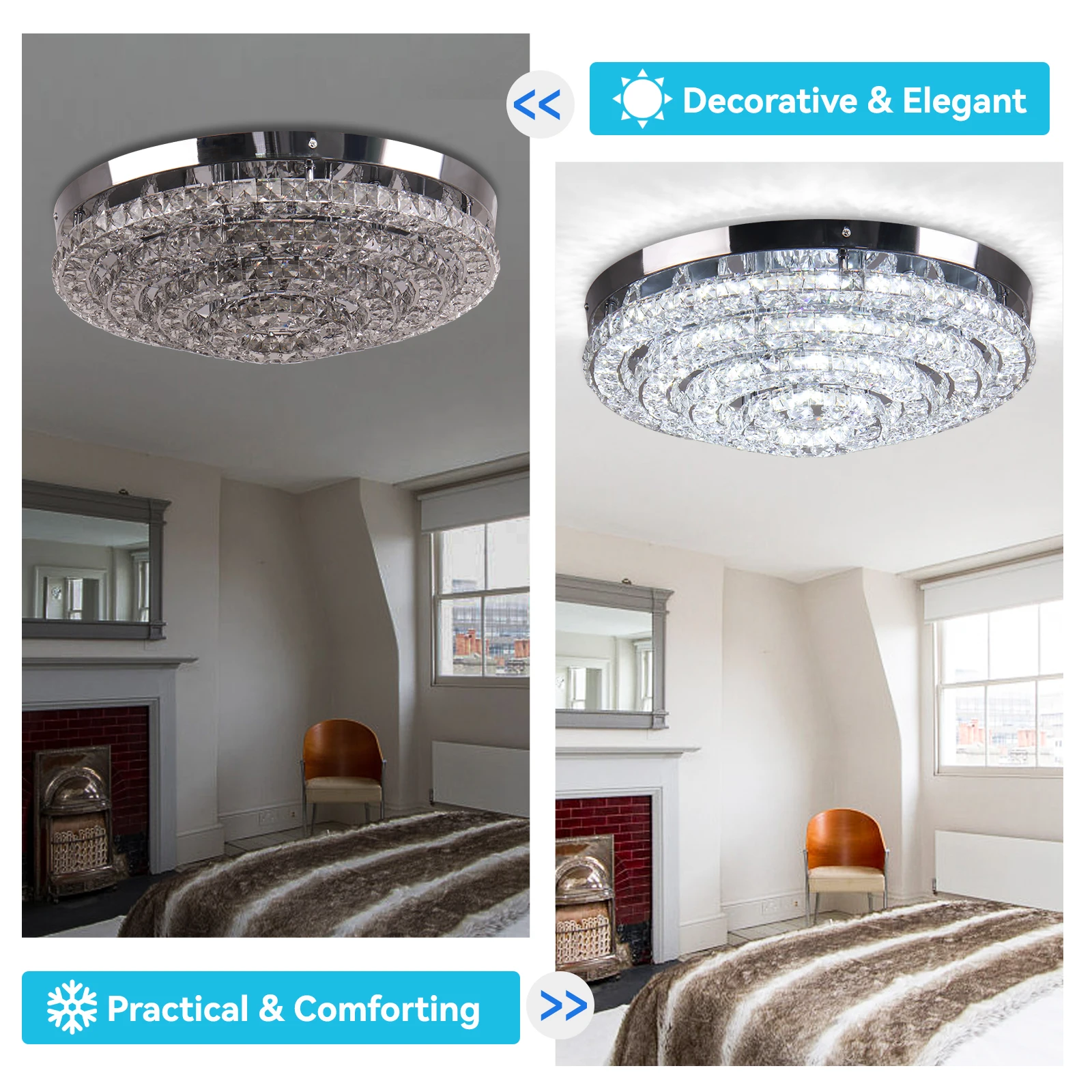 Modern ceiling light LED crystal luxury home living room bedroom decoration ceiling lights LED