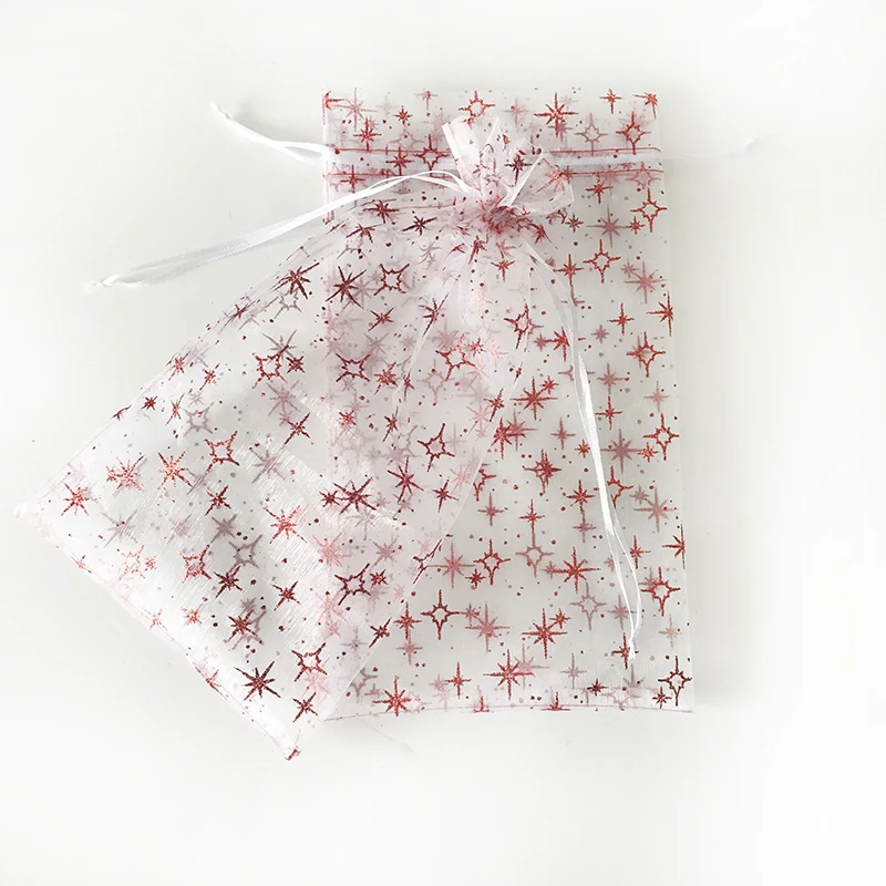 Custom Design bronzing High Quality drawstring Pattern organza perfume Bottle bags