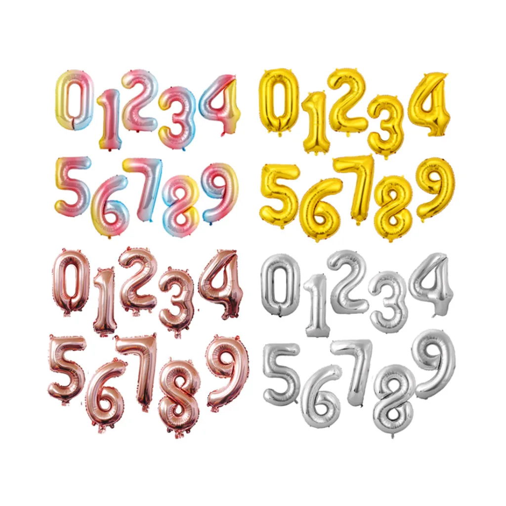 Золото и серебро, розовое золото, 40-дюймовый ЖК-цифровой тонкий шарик из фольги в форме 42-дюймовый Цифровой шар украшения для вечеринок по случаю Дня рождения воздушный шар с гелием