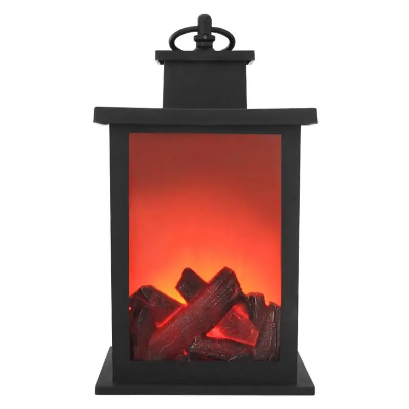 LED Flame Lantern Lamps Simulated Fireplace Flame Effect Light AA Battery Courtyard Room Decor