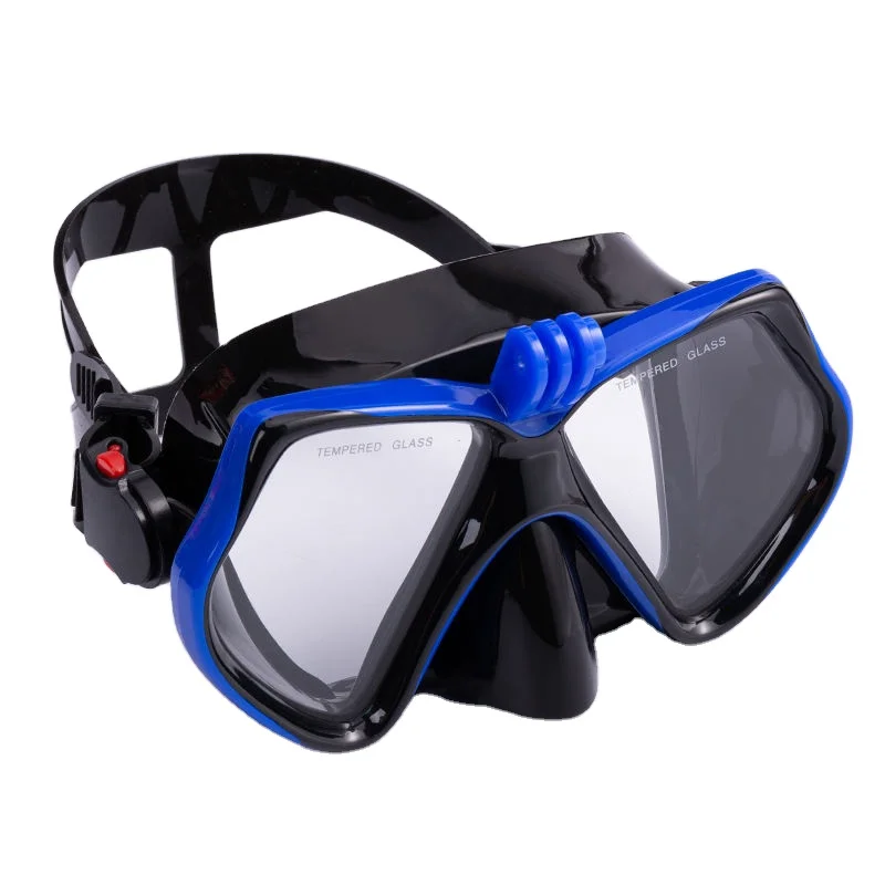 China factory supply waterproof silicone swimming snorkeling scuba diving mask with camera mount