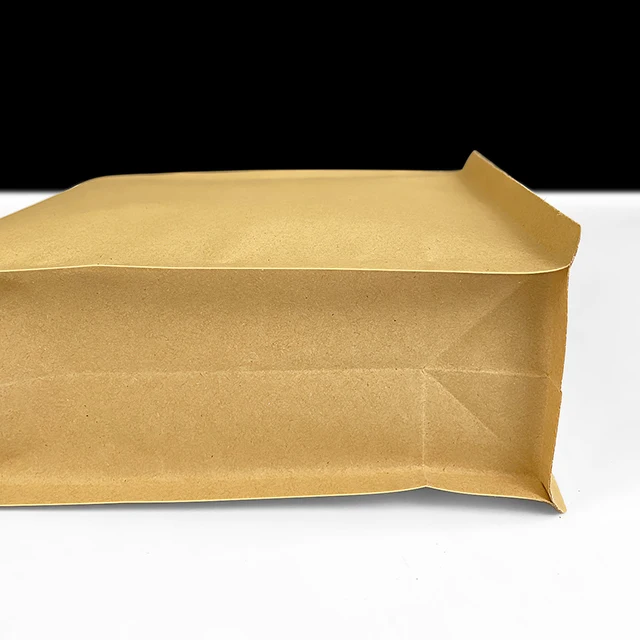 Factory Brown Kraft Paper Doypack Flat Bottom Pouch Resealable Zipper Recycled Materials Food Packaging Bag