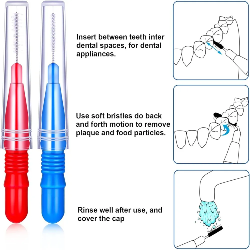 Interdental Brush 2/2.5/3mm Portable Travel Floss Sticks Mini Teeth Brushes Toothpicks Tooth Cleaning