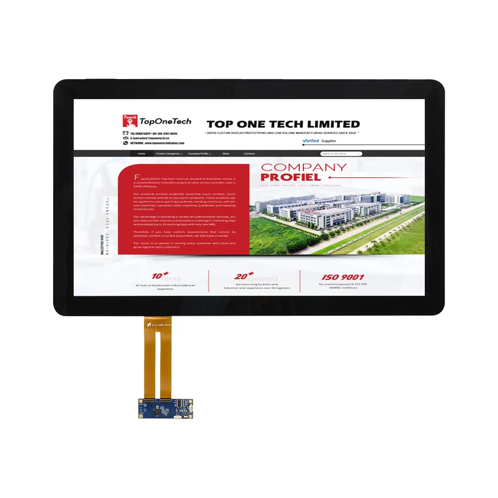 
TopOneTech Custom Touch Screen Capacitive Open frame embedded application monitor display panel tactil moniteur ecran tactile 