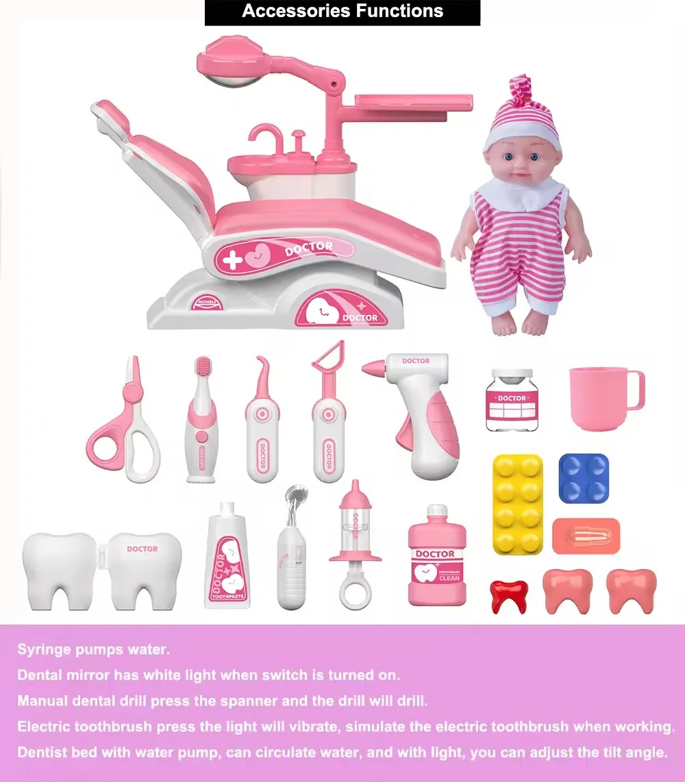 Hot Sale Early Educational Diy Pretend Play Operating Table Ambulance Medical Doctor Set Toy For Kids Play Doctor