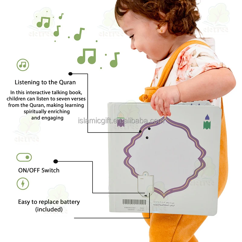 Kids Quran Arabic Audio Reading Learning Education Electronic Sound Book My First Quran Book (Shereen Sharif) For Kids