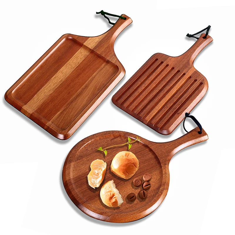 pizza plate dessert wooden plate bread board wood pallet Western food steak cutting tray sushi wooden tray