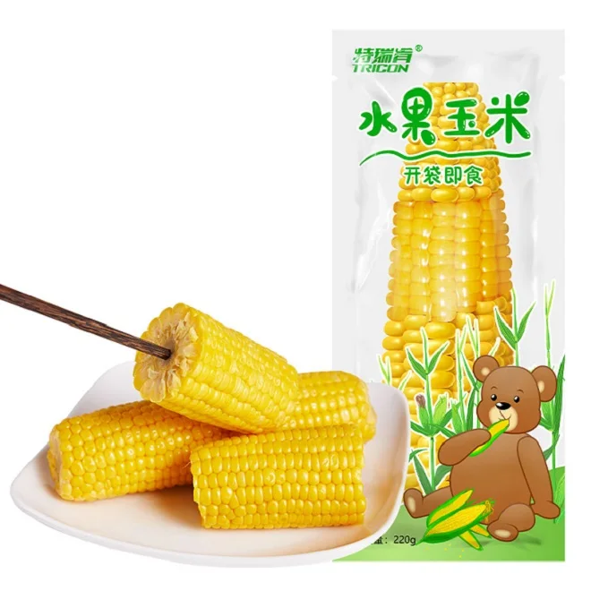 
Factory Wholesale 220g Yellow Ready-to-Eat Convenient Bagged Frozen Sweet Corn for Food 