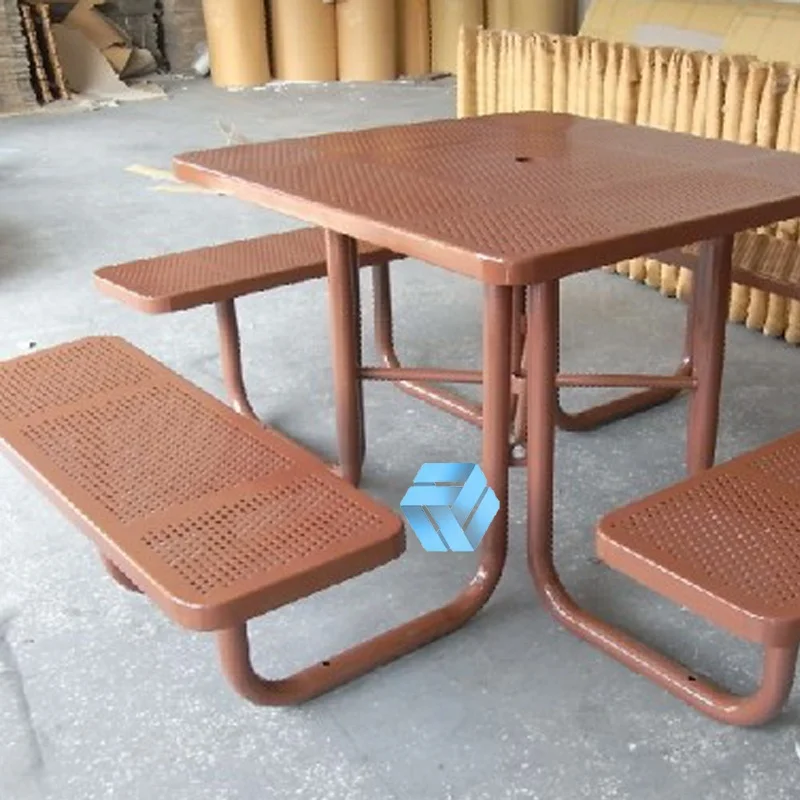 Best Quality Garden Sets Outdoor Furniture Round Table Chair Metal Public Bench With Table