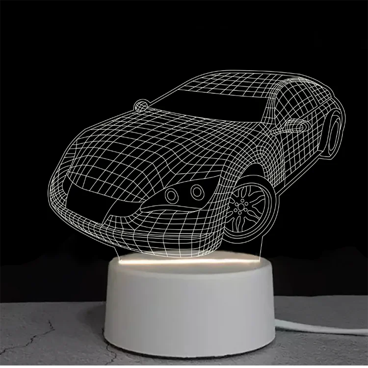 2024 Hot sale warm light bedroom 3D night light 3D cartoon kids USB bedside lamp table lamp